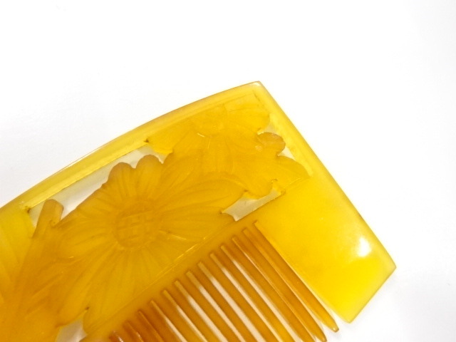  アンティーク　透かし　櫛